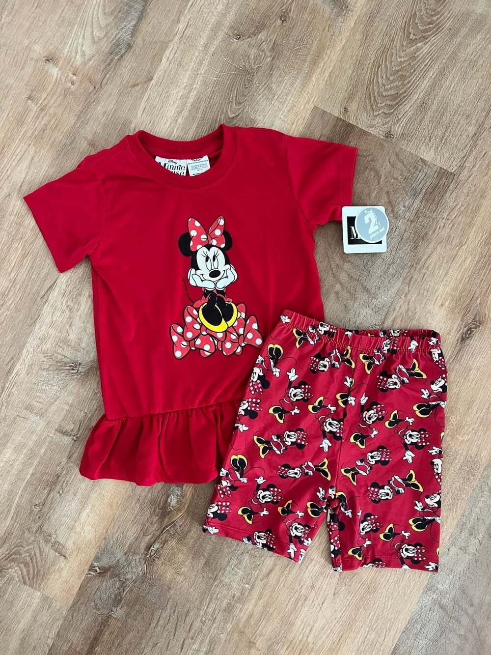 Disney Minnie Mouse 2-Piece Peplum Top and Shorts Set Size 6/6X